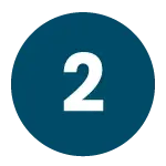 Navy colored circle with number 2 in center