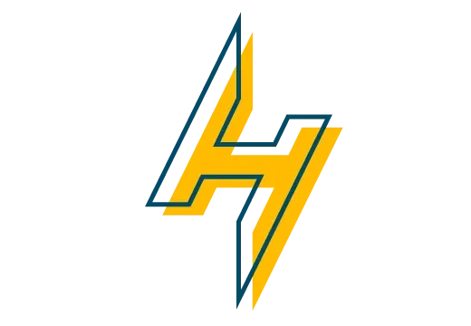 Attorney Hero Logo Icons Stacked in Blue and Yellow